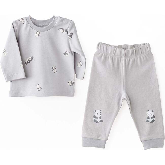 Keep Smiling Panda Outfit Duo, Grey