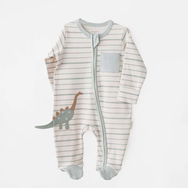 Dino Dreams Zip-Up Onesie, Green