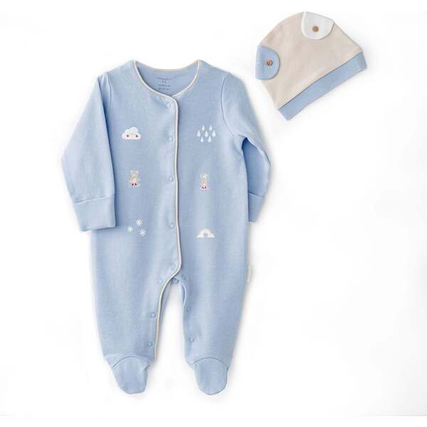 Cloudy Cuddles Romper Duo, Blue - Andy Wawa Rompers | Maisonette