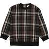 Winter Plaid Unisex Pullover, Black - Sweatshirts - 1 - thumbnail