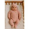Velour Wrap Footie and Beanie Set, Light Pink - Footie Pajamas - 2