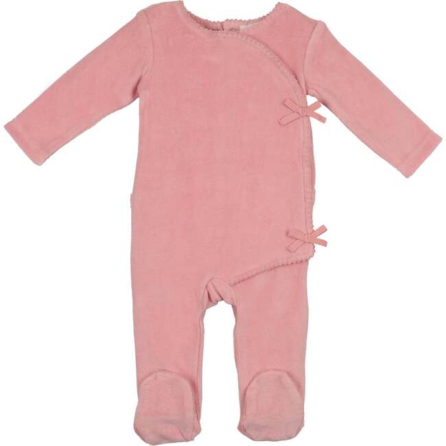 Velour Wrap Footie, Mauve
