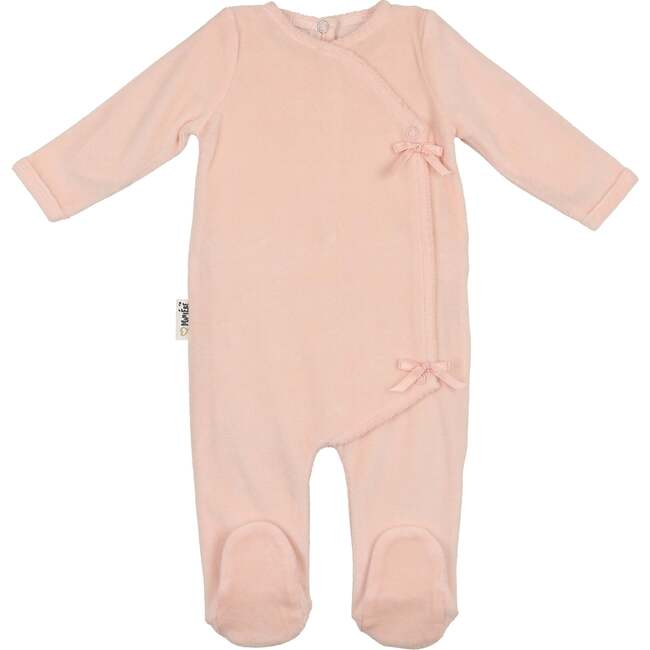 Velour Wrap Footie, Light Pink