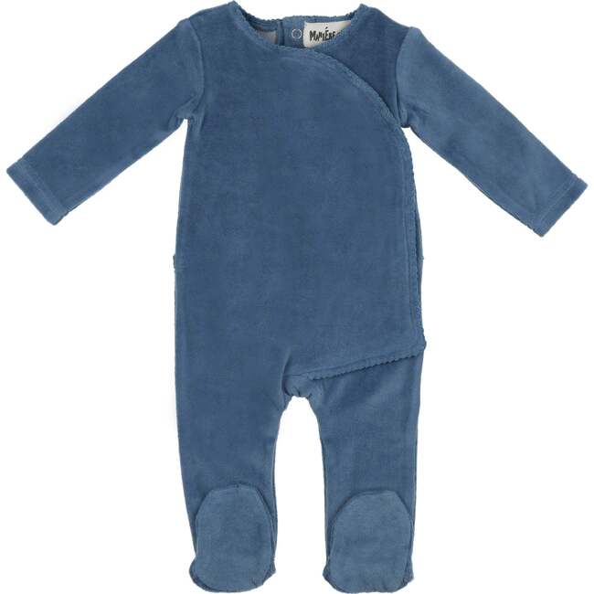 Velour Wrap Footie, Navy
