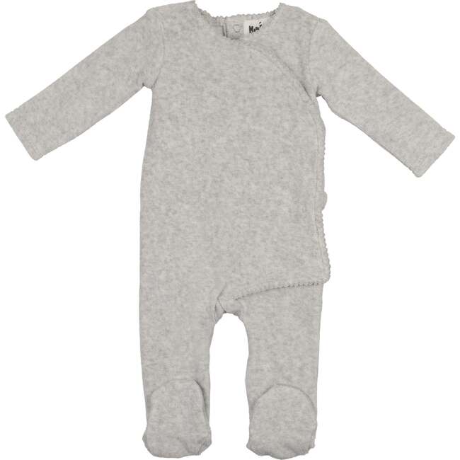 Velour Wrap Footie, Grey