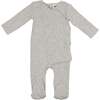 Velour Wrap Footie, Grey - Footie Pajamas - 1 - thumbnail