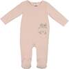 Velour Pocket Footie, Baby Pink - Footie Pajamas - 1 - thumbnail