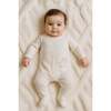 Velour Pocket Footie, White - Footie Pajamas - 2