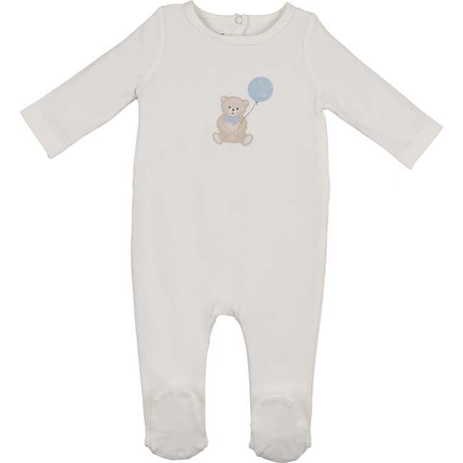 Teddy Printed Footie, Off White