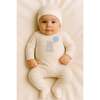 Teddy Printed Footie and Beanie Set, Off White - Footie Pajamas - 2