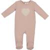 Sherpa Heart Footie, Dusty Mauve - Footie Pajamas - 1 - thumbnail