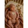 Sherpa Heart Footie and Beanie Set, Berry - Footie Pajamas - 2