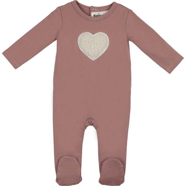 Sherpa Heart Footie, Berry