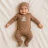 Sherpa Bear Footie and Beanie Set, Taupe - Footie Pajamas - 2