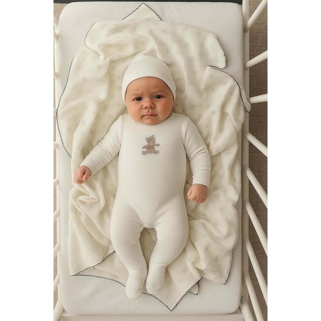 Sherpa Bear Footie, Off White - Footie Pajamas - 2