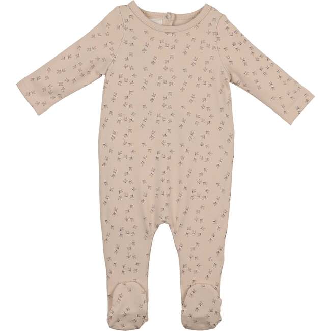 Printed Leaf Footie, Biscuit