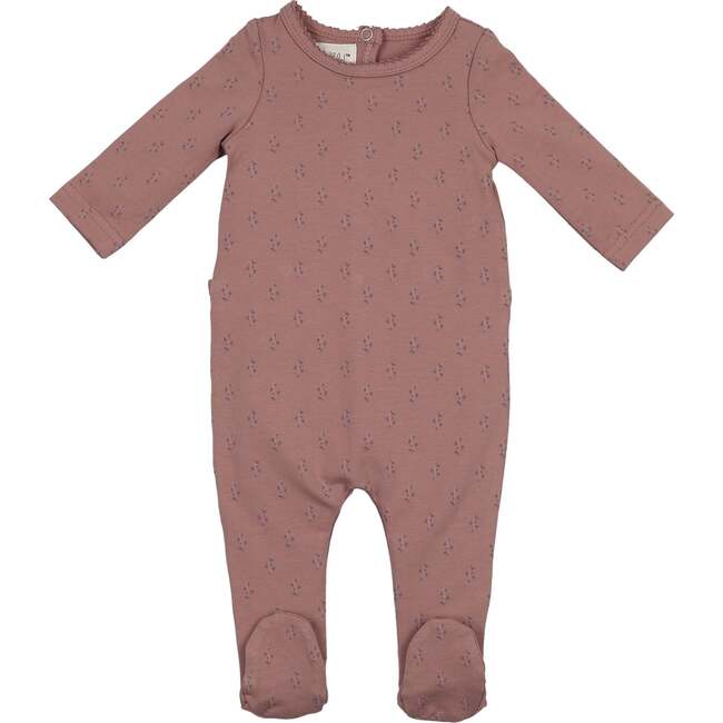 Printed Floral Footie, Berry