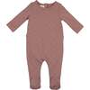 Printed Floral Footie, Berry - Footie Pajamas - 1 - thumbnail
