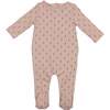 Printed Floral Footie, Dusty Mauve - Footie Pajamas - 1 - thumbnail