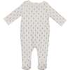 Printed Floral Footie, Off White - Footie Pajamas - 1 - thumbnail