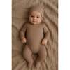 Pointelle Basic Footie and Beanie Set, Sand - Footie Pajamas - 2