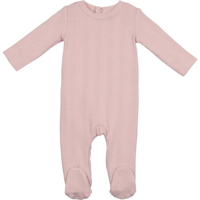 Pointelle Basic Footie, Pale Pink
