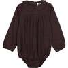 Plaid Collar Girls Romper, Wine - Rompers - 1 - thumbnail