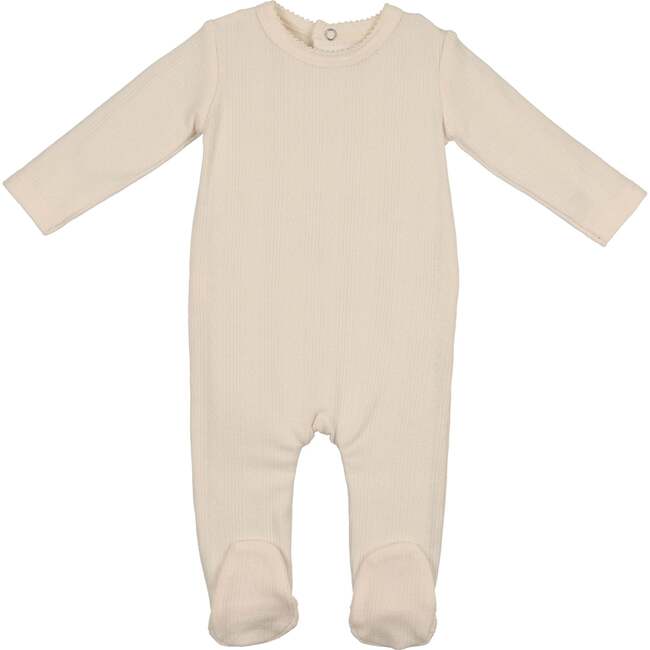 Pointelle Basic Footie, Oatmeal