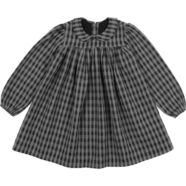Plaid Collar Dress, Black