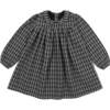 Plaid Collar Dress, Black - Dresses - 1 - thumbnail