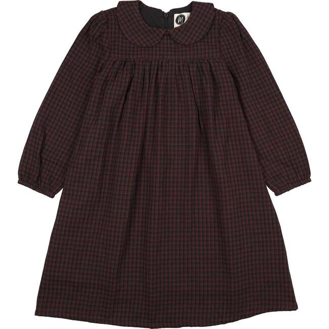 Plaid Collar Dress, Wine