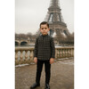 Plaid Collar Boys Shirt, Black - Button Downs - 2