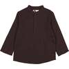 Plaid Collar Boys Shirt, Wine - Button Downs - 1 - thumbnail