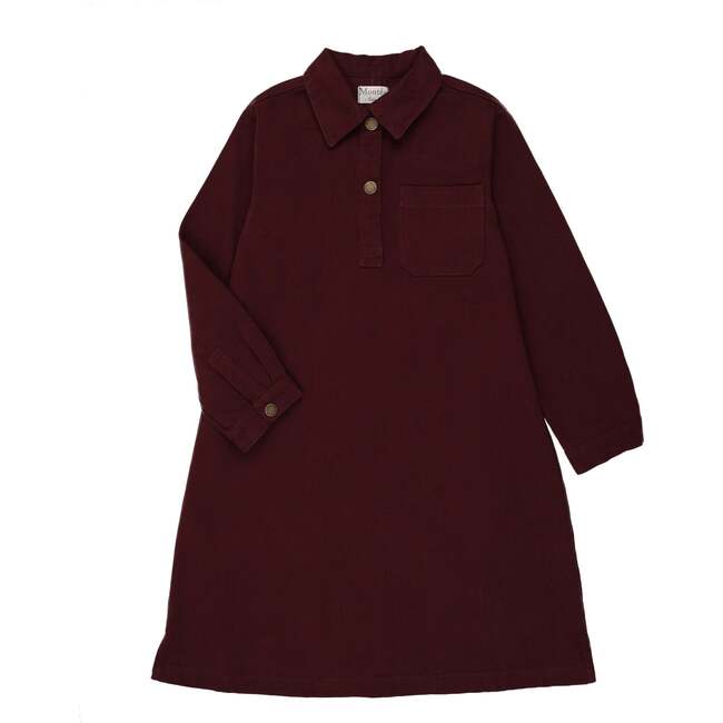 Denim Edit Dress, Burgundy