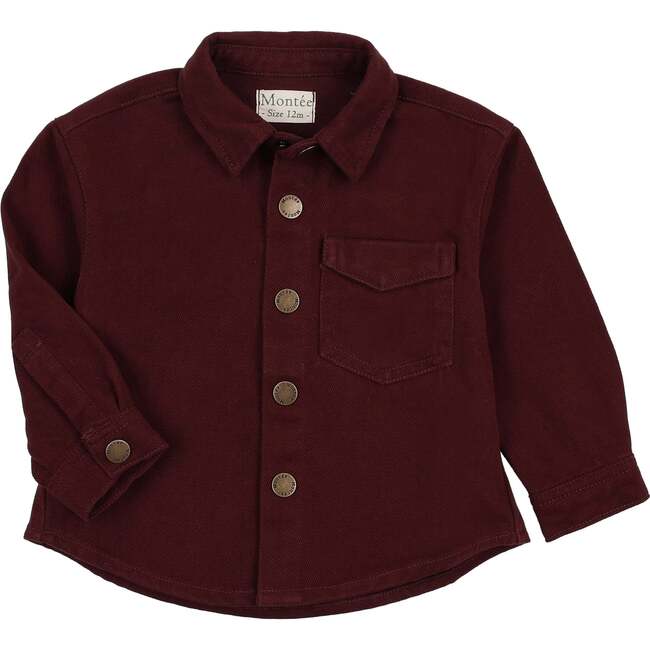 Denim Edit Button Down Shirt, Burgundy