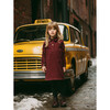 Denim Edit Dress, Burgundy - Dresses - 3