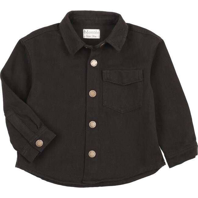 Denim Edit Button Down Shirt, Black