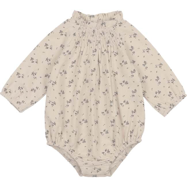 Brushed Floral Romper, Cream
