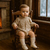 Brushed Floral Romper, Cream - Rompers - 2
