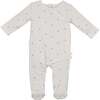 Bow Wrap Footie, Off White - Footie Pajamas - 1 - thumbnail