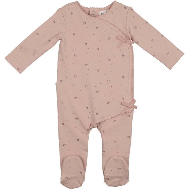 Bow Wrap Footie, Dusty Mauve