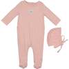 Bebe Pointelle Footie and Beanie Set, Berry - Footie Pajamas - 1 - thumbnail