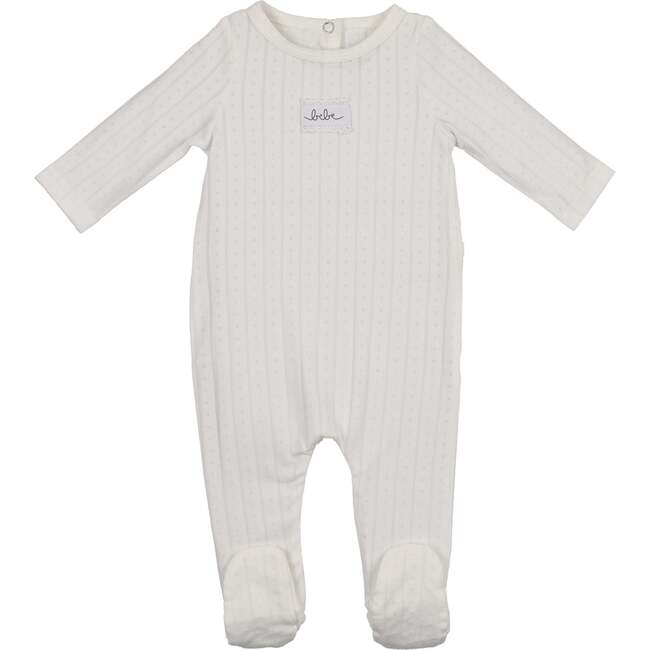 Bebe Pointelle Footie, Ivory