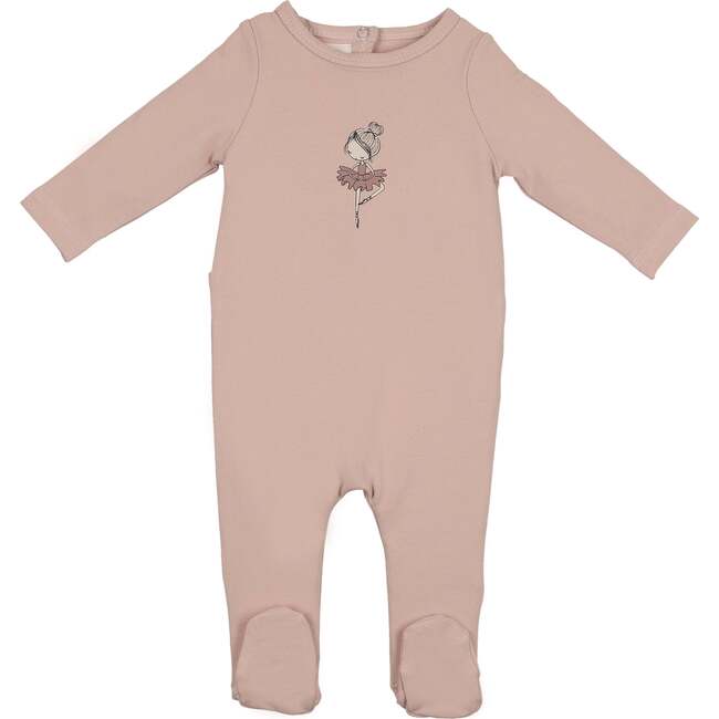 Ballerina Printed Footie, Dusty Mauve