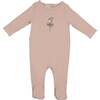 Ballerina Printed Footie, Dusty Mauve - Footie Pajamas - 1 - thumbnail