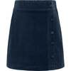 Reese Corduroy Skirt, Dark Cerulean Cord - Skirts - 1 - thumbnail