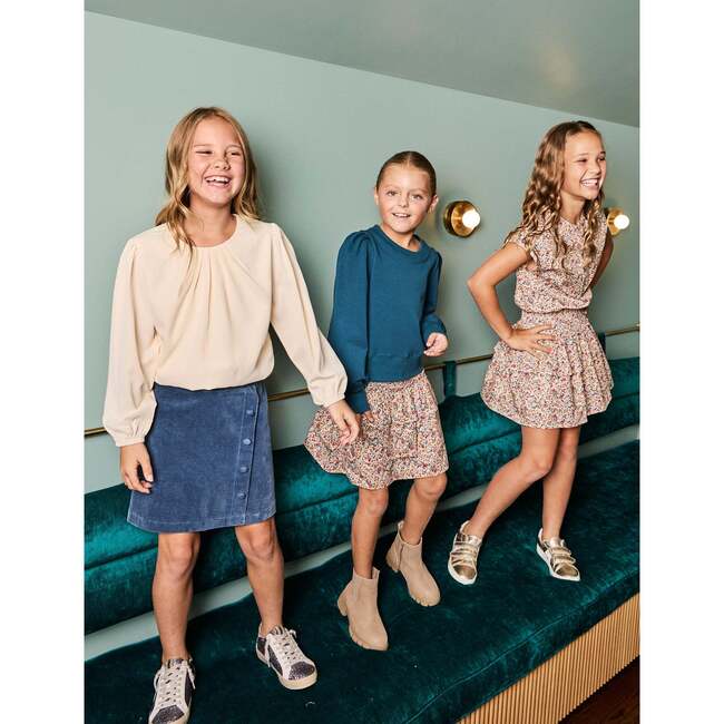 Reese Corduroy Skirt, Dark Cerulean Cord - Skirts - 2
