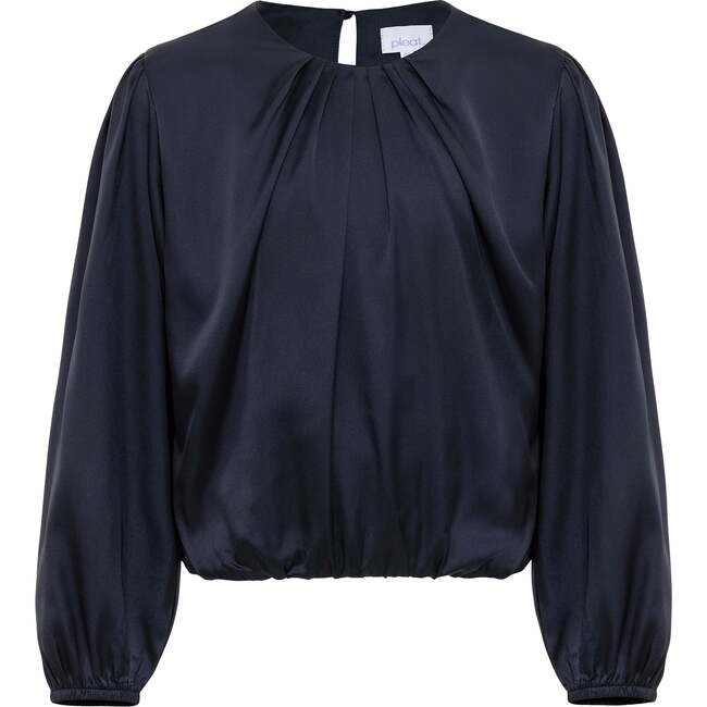 Wren Top, Navy Satin