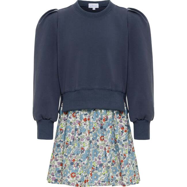 Clara Combo Dress, Slate