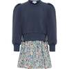 Clara Combo Dress, Slate - Dresses - 1 - thumbnail
